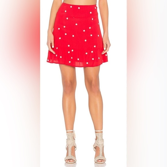 For Love Lemons Ditsy Floral Chiquita Ruffled Hem Skirt Small